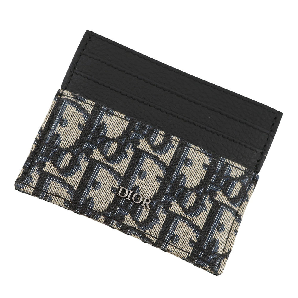 Christian Dior Card Case Wallet Oblique Black